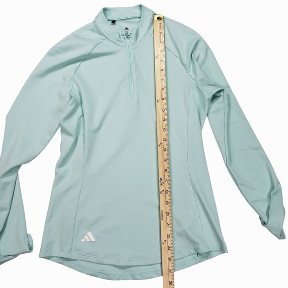 Adidas Mint Green Long-Sleeve Athletic Pullover 1/4-Zip Womens XS - Picture 9 of 11